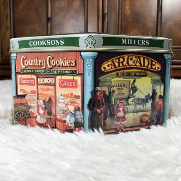 NWOT Vintage Silver Crane Co Old English Arcade (Made in England) Octagonal Tin - Picture 5 of 16